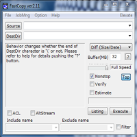 FastCopy 2.11 screenshot FastCopy 2.11 screenshot